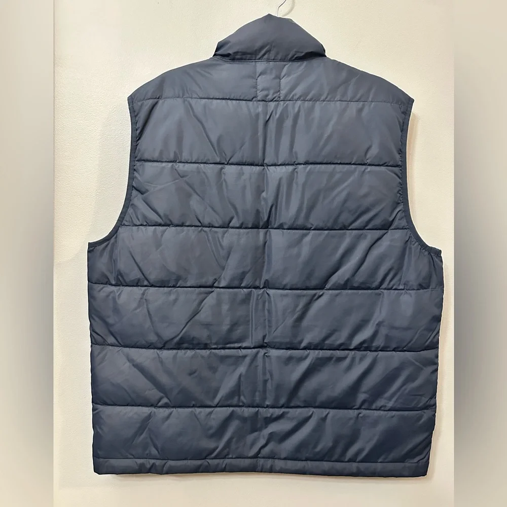 J. Crew Authentic Outerwear Men’s Puffer Vest XL Black Full Zip Quilted